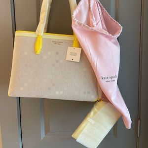 Kate Spade Yellow All Day Canvas Large Tote